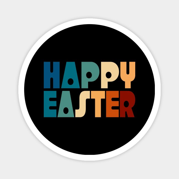 Playful Colorful Retro Happy Easter Typography Magnet by Jasmine Anderson